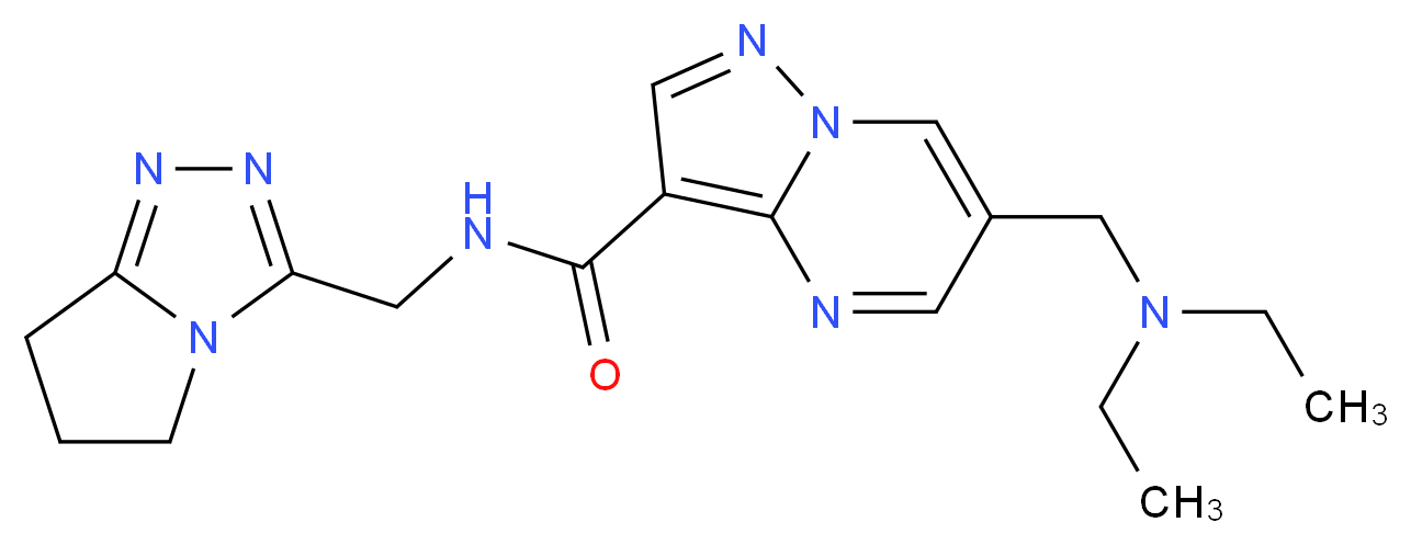 6-[(diethylamino)methyl]-N-(6,7-dihydro-5H-pyrrolo[2,1-c][1,2,4]triazol-3-ylmethyl)pyrazolo[1,5-a]pyrimidine-3-carboxamide_分子结构_CAS_)