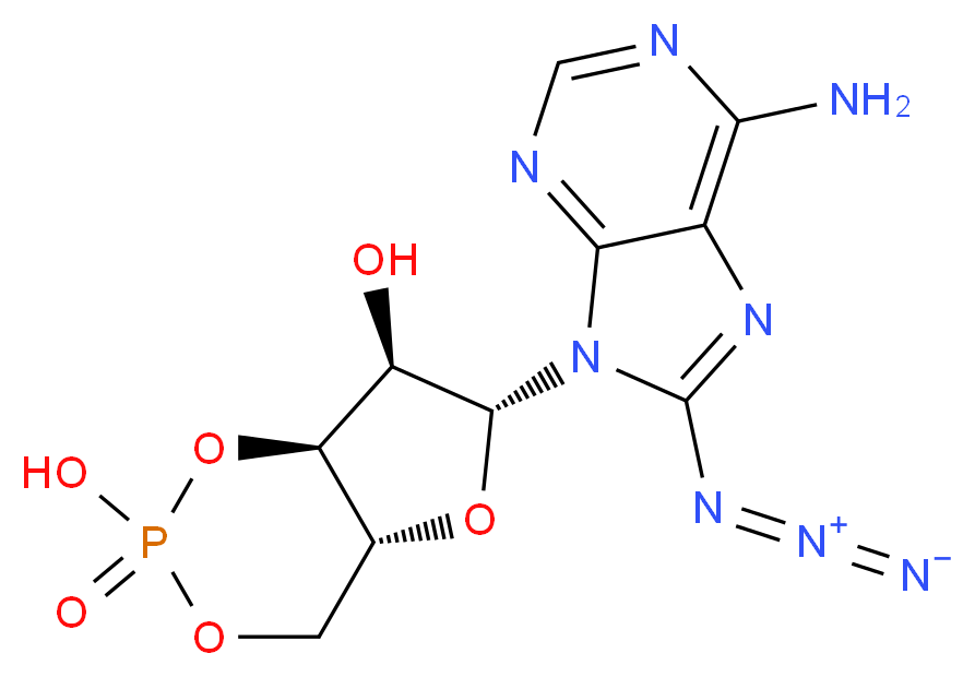 8-Azidoadenosine 3′:5′-cyclic monophosphate_分子结构_CAS_31966-52-6)