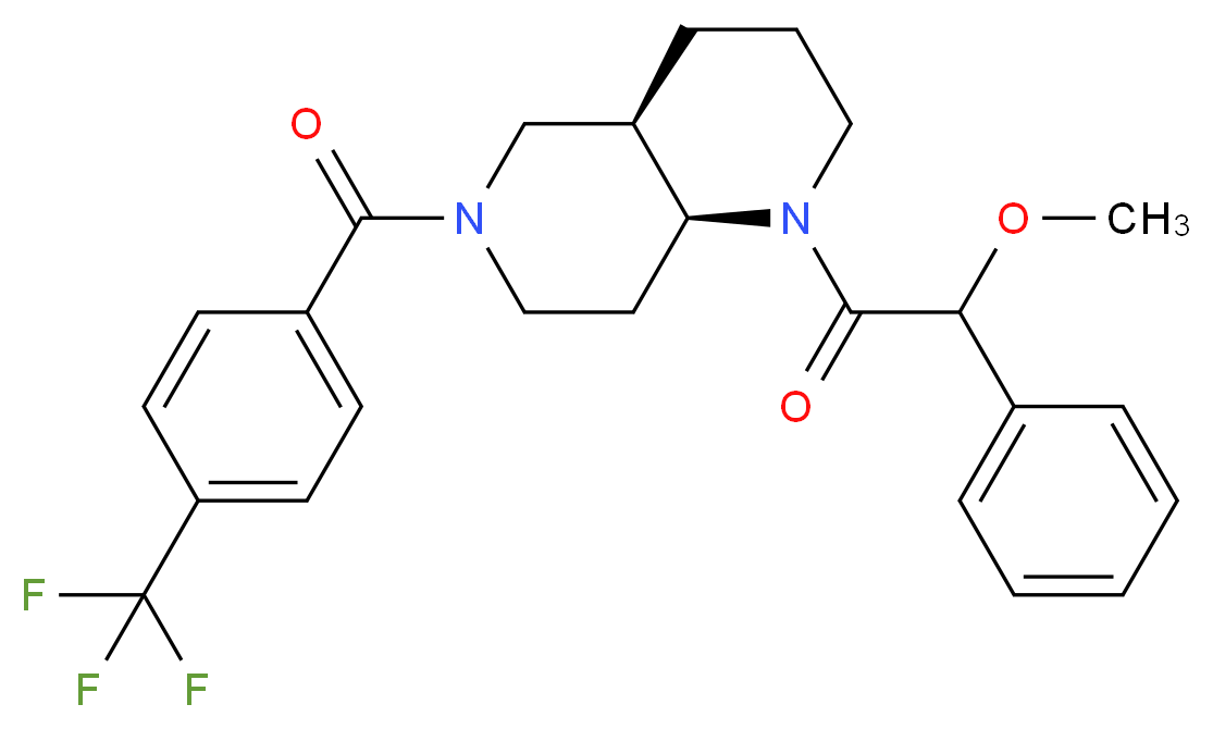 (4aR*,8aS*)-1-[methoxy(phenyl)acetyl]-6-[4-(trifluoromethyl)benzoyl]decahydro-1,6-naphthyridine_分子结构_CAS_)