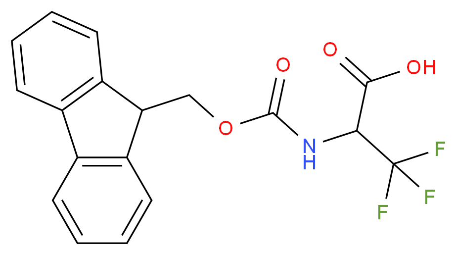 2-{[(9H-fluoren-9-ylmethoxy)carbonyl]amino}-3,3,3-trifluoropropanoic acid_分子结构_CAS_1219349-78-6