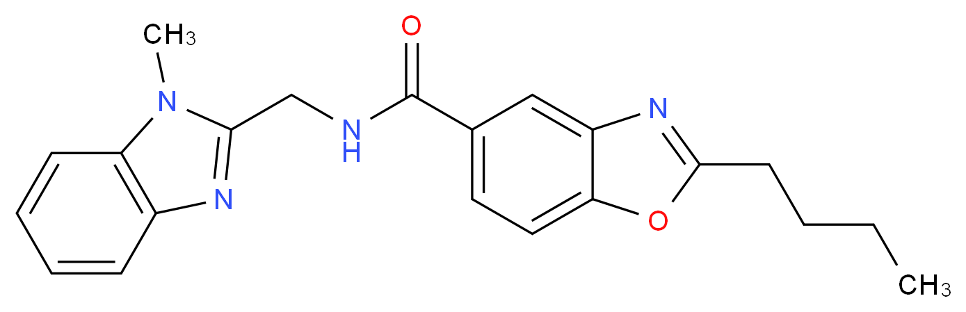 2-butyl-N-[(1-methyl-1H-benzimidazol-2-yl)methyl]-1,3-benzoxazole-5-carboxamide_分子结构_CAS_)