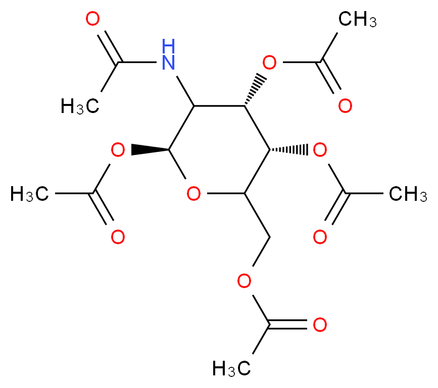 [(3S,4S,6S)-3,4,6-tris(acetyloxy)-5-acetamidooxan-2-yl]methyl acetate_分子结构_CAS_7772-79-4