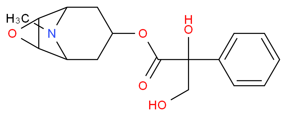 9-methyl-3-oxa-9-azatricyclo[3.3.1.0<sup>2</sup>,<sup>4</sup>]nonan-7-yl 2,3-dihydroxy-2-phenylpropanoate_分子结构_CAS_52646-92-1