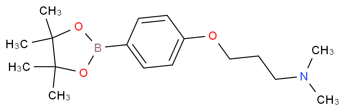 2-{4-[3-(dimethylamino)propoxy]phenyl}-4,4,5,5-tetramethyl-1,3,2-dioxaborolane_分子结构_CAS_627899-90-5)