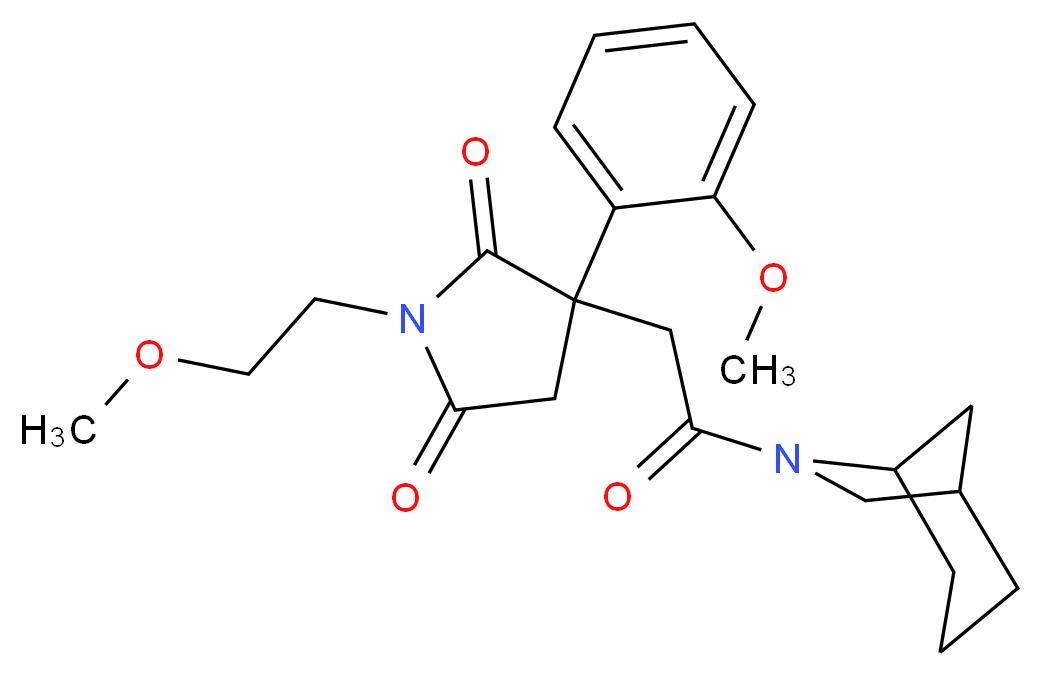 3-[2-(6-azabicyclo[3.2.1]oct-6-yl)-2-oxoethyl]-1-(2-methoxyethyl)-3-(2-methoxyphenyl)-2,5-pyrrolidinedione_分子结构_CAS_)