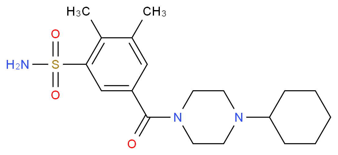 5-[(4-cyclohexylpiperazin-1-yl)carbonyl]-2,3-dimethylbenzenesulfonamide_分子结构_CAS_)