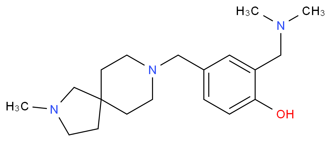 2-[(dimethylamino)methyl]-4-[(2-methyl-2,8-diazaspiro[4.5]dec-8-yl)methyl]phenol_分子结构_CAS_)