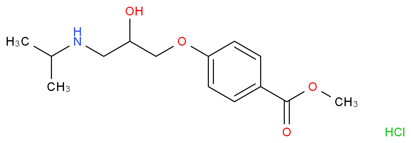 methyl 4-{2-hydroxy-3-[(propan-2-yl)amino]propoxy}benzoate hydrochloride_分子结构_CAS_33947-96-5