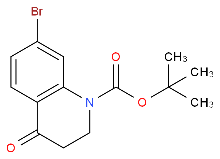 tert-butyl 7-bromo-4-oxo-1,2,3,4-tetrahydroquinoline-1-carboxylate_分子结构_CAS_1187927-67-8