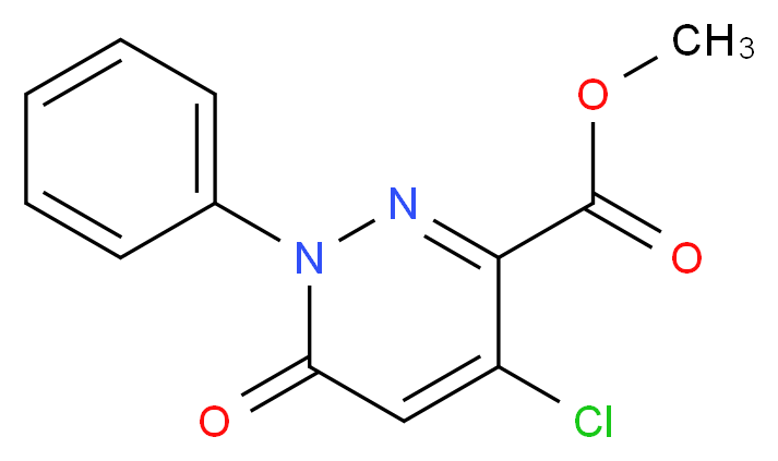 methyl 4-chloro-6-oxo-1-phenyl-1,6-dihydropyridazine-3-carboxylate_分子结构_CAS_129109-17-7