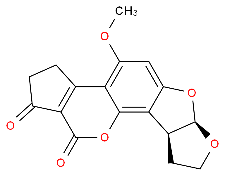 (3S,7R)-11-methoxy-6,8,19-trioxapentacyclo[10.7.0.0<sup>2</sup>,<sup>9</sup>.0<sup>3</sup>,<sup>7</sup>.0<sup>1</sup><sup>3</sup>,<sup>1</sup><sup>7</sup>]nonadeca-1,9,11,13(17)-tetraene-16,18-dione_分子结构_CAS_7220-81-7