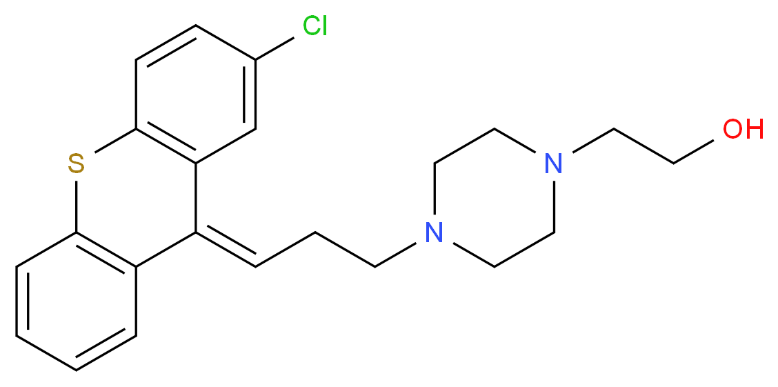 2-(4-{3-[(9Z)-2-chloro-9H-thioxanthen-9-ylidene]propyl}piperazin-1-yl)ethan-1-ol_分子结构_CAS_53772-83-1