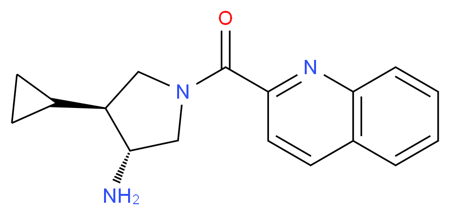 (3R*,4S*)-4-cyclopropyl-1-(quinolin-2-ylcarbonyl)pyrrolidin-3-amine_分子结构_CAS_)