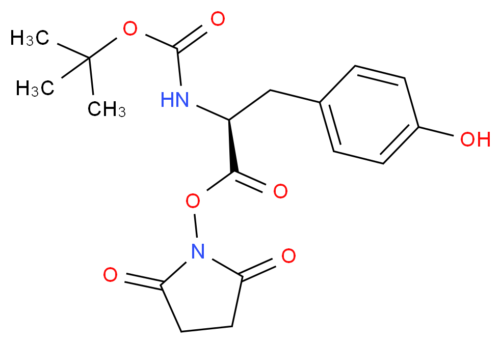 2,5-dioxopyrrolidin-1-yl (2S)-2-{[(tert-butoxy)carbonyl]amino}-3-(4-hydroxyphenyl)propanoate_分子结构_CAS_20866-56-2