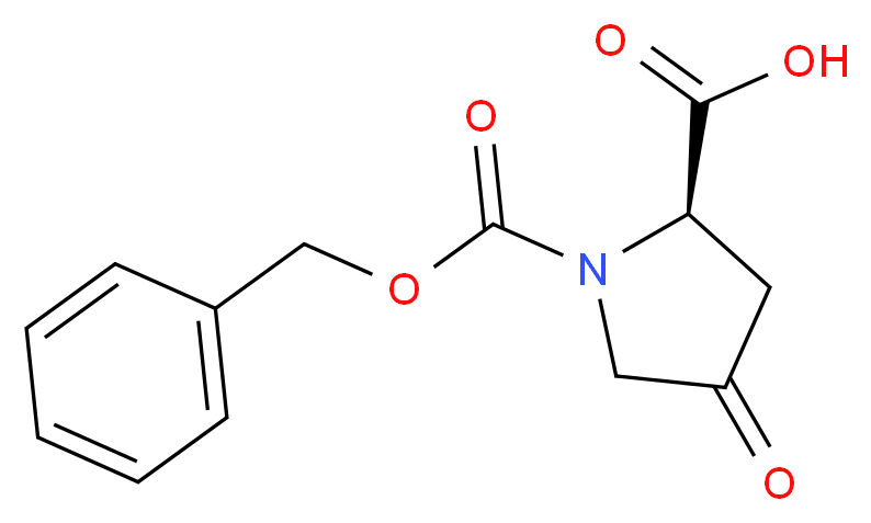 (2R)-1-[(benzyloxy)carbonyl]-4-oxopyrrolidine-2-carboxylic acid_分子结构_CAS_147226-04-8