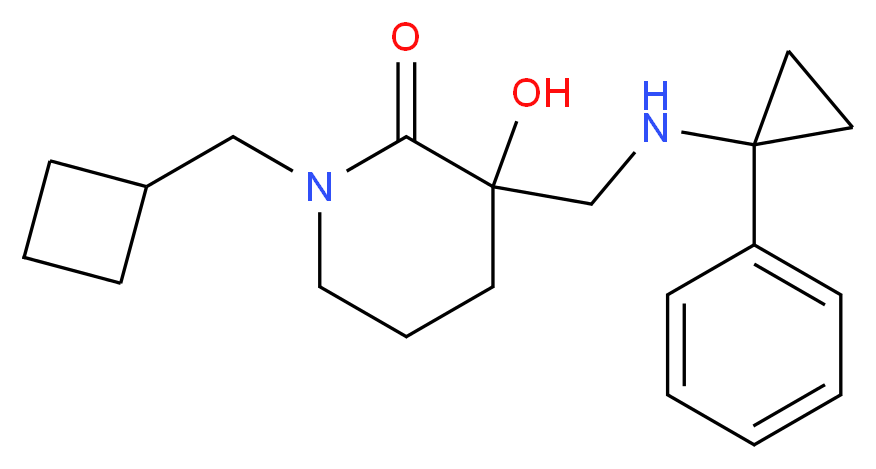 1-(cyclobutylmethyl)-3-hydroxy-3-{[(1-phenylcyclopropyl)amino]methyl}-2-piperidinone_分子结构_CAS_)