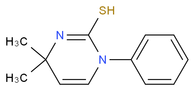 4,4-Dimethyl-1-phenyl-1,4-dihydropyrimidine-2-thiol_分子结构_CAS_)
