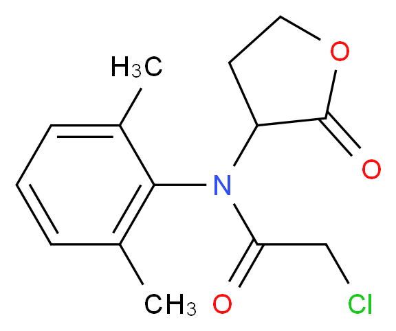 2-chloro-N-(2,6-dimethylphenyl)-N-(2-oxooxolan-3-yl)acetamide_分子结构_CAS_58810-48-3