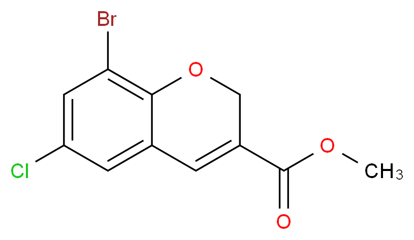 8-BROMO-6-CHLORO-2H-CHROMENE-3-CARBOXYLIC ACID METHYL ESTER_分子结构_CAS_885271-05-6)