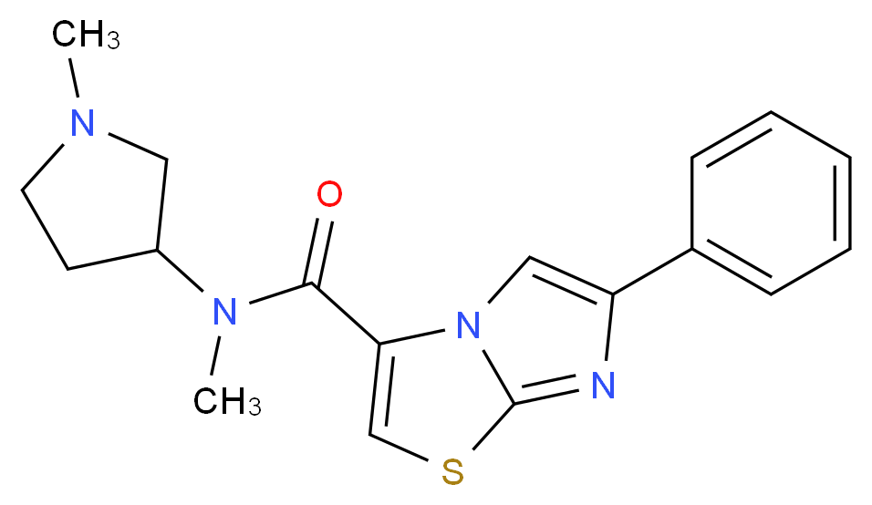 N-methyl-N-(1-methyl-3-pyrrolidinyl)-6-phenylimidazo[2,1-b][1,3]thiazole-3-carboxamide_分子结构_CAS_)