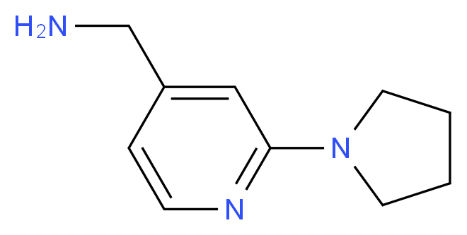 (2-Pyrrolidin-1-ylpyrid-4-yl)methylamine 97%_分子结构_CAS_876316-38-0)