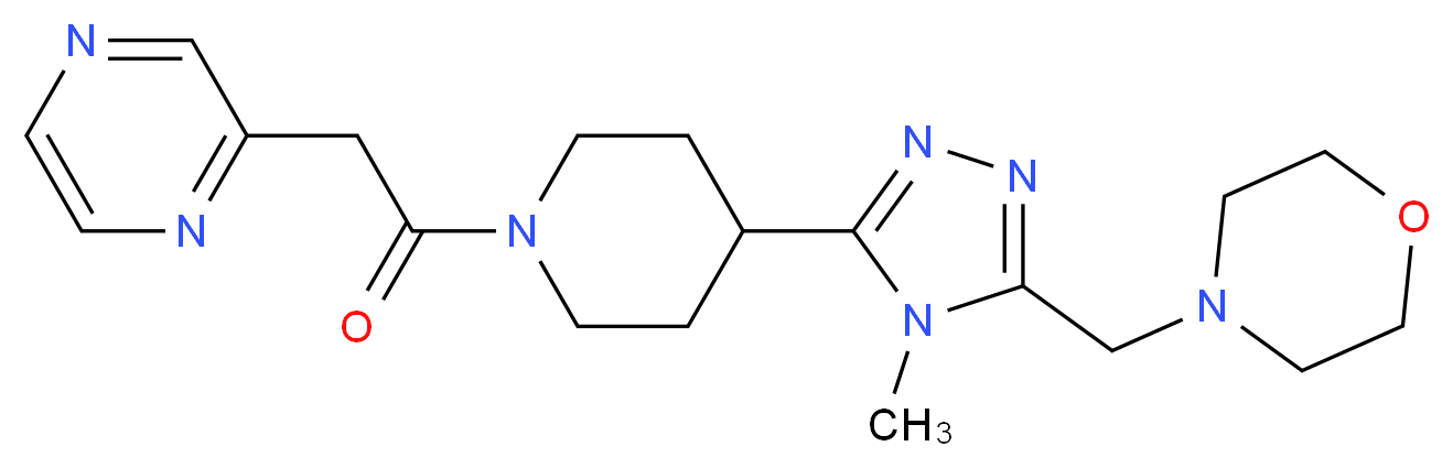 4-({4-methyl-5-[1-(pyrazin-2-ylacetyl)piperidin-4-yl]-4H-1,2,4-triazol-3-yl}methyl)morpholine_分子结构_CAS_)