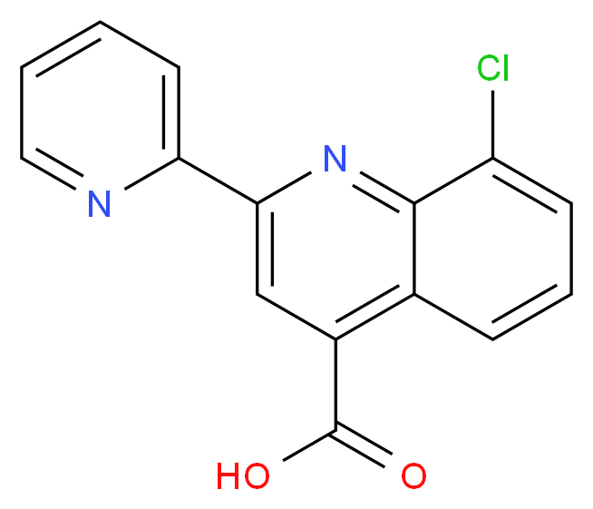 8-chloro-2-(pyridin-2-yl)quinoline-4-carboxylic acid_分子结构_CAS_52413-50-0