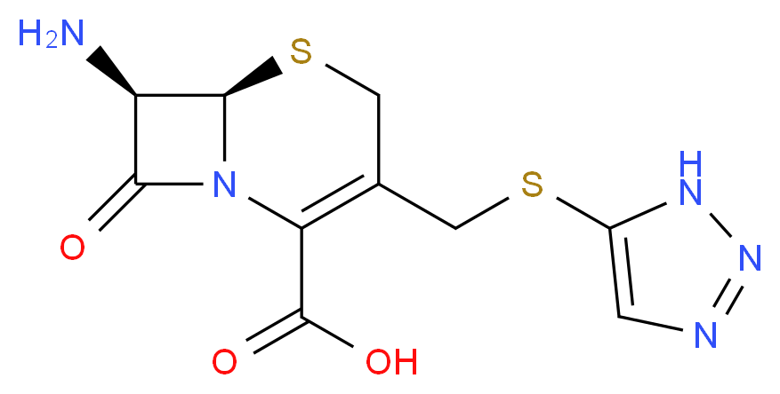 (6R,7R)-7-amino-8-oxo-3-[(1H-1,2,3-triazol-5-ylsulfanyl)methyl]-5-thia-1-azabicyclo[4.2.0]oct-2-ene-2-carboxylic acid_分子结构_CAS_37539-03-0