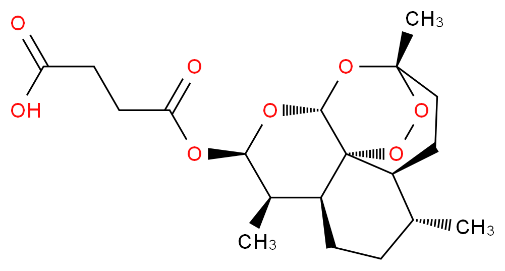 4-oxo-4-{[(1S,4S,5R,8S,9R,10R,12R,13R)-1,5,9-trimethyl-11,14,15,16-tetraoxatetracyclo[10.3.1.0^{4,13}.0^{8,13}]hexadecan-10-yl]oxy}butanoic acid_分子结构_CAS_88495-63-0