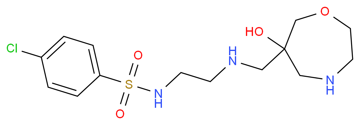 4-chloro-N-(2-{[(6-hydroxy-1,4-oxazepan-6-yl)methyl]amino}ethyl)benzenesulfonamide_分子结构_CAS_)