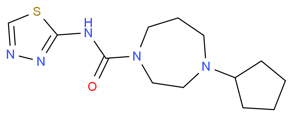 4-cyclopentyl-N-1,3,4-thiadiazol-2-yl-1,4-diazepane-1-carboxamide_分子结构_CAS_)