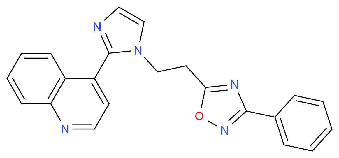 4-{1-[2-(3-phenyl-1,2,4-oxadiazol-5-yl)ethyl]-1H-imidazol-2-yl}quinoline_分子结构_CAS_)