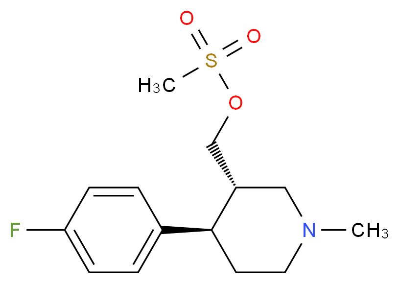 [(3S,4R)-4-(4-fluorophenyl)-1-methylpiperidin-3-yl]methyl methanesulfonate_分子结构_CAS_608521-21-7
