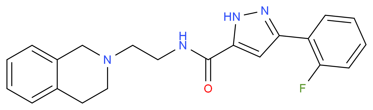 N-[2-(3,4-dihydro-2(1H)-isoquinolinyl)ethyl]-3-(2-fluorophenyl)-1H-pyrazole-5-carboxamide_分子结构_CAS_)