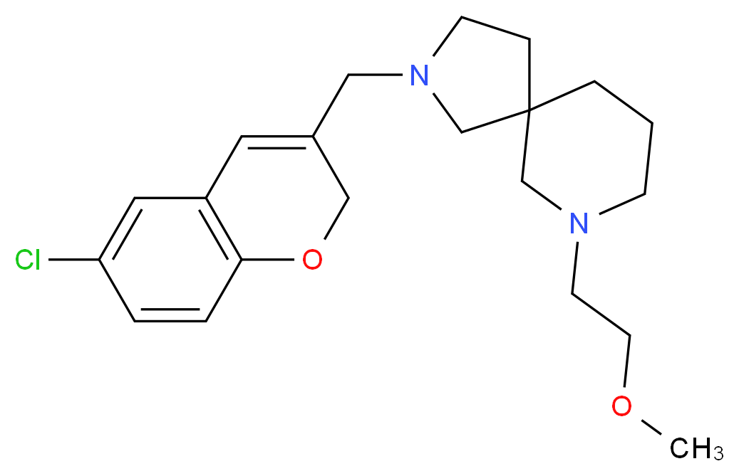 2-[(6-chloro-2H-chromen-3-yl)methyl]-7-(2-methoxyethyl)-2,7-diazaspiro[4.5]decane_分子结构_CAS_)