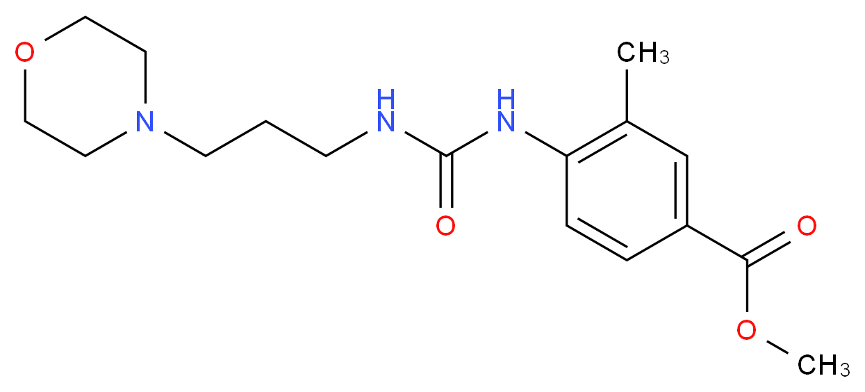 methyl 3-methyl-4-({[(3-morpholin-4-ylpropyl)amino]carbonyl}amino)benzoate_分子结构_CAS_)