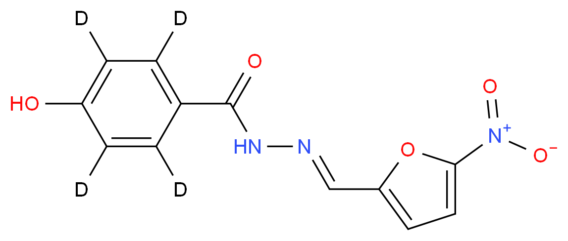 4-hydroxy-N'-[(1E)-(5-nitrofuran-2-yl)methylidene](<sup>2</sup>H<sub>4</sub>)benzohydrazide_分子结构_CAS_1188487-83-3