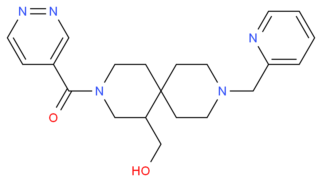 [3-(pyridazin-4-ylcarbonyl)-9-(pyridin-2-ylmethyl)-3,9-diazaspiro[5.5]undec-1-yl]methanol_分子结构_CAS_)