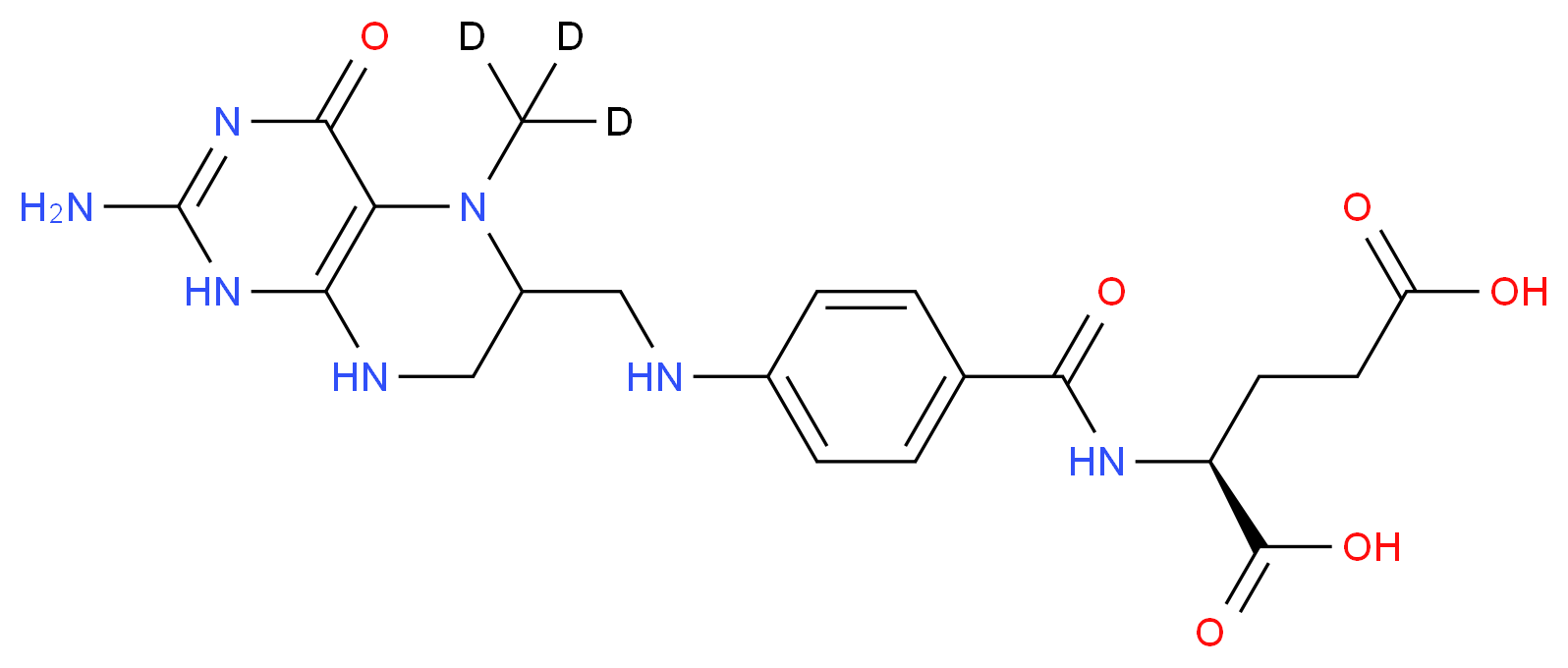 5-(Methyl-d3)tetrahydrofolic Acid (Mixture of Diastereomers)_分子结构_CAS_1356019-97-0)