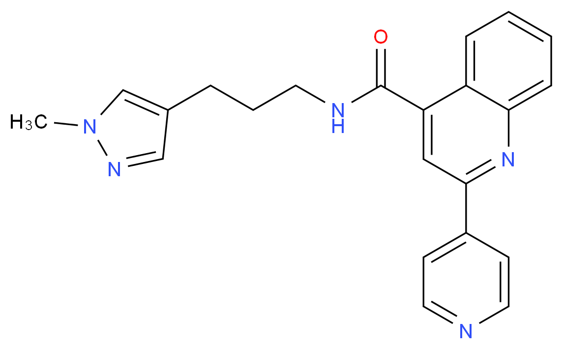 N-[3-(1-methyl-1H-pyrazol-4-yl)propyl]-2-(4-pyridinyl)-4-quinolinecarboxamide_分子结构_CAS_)