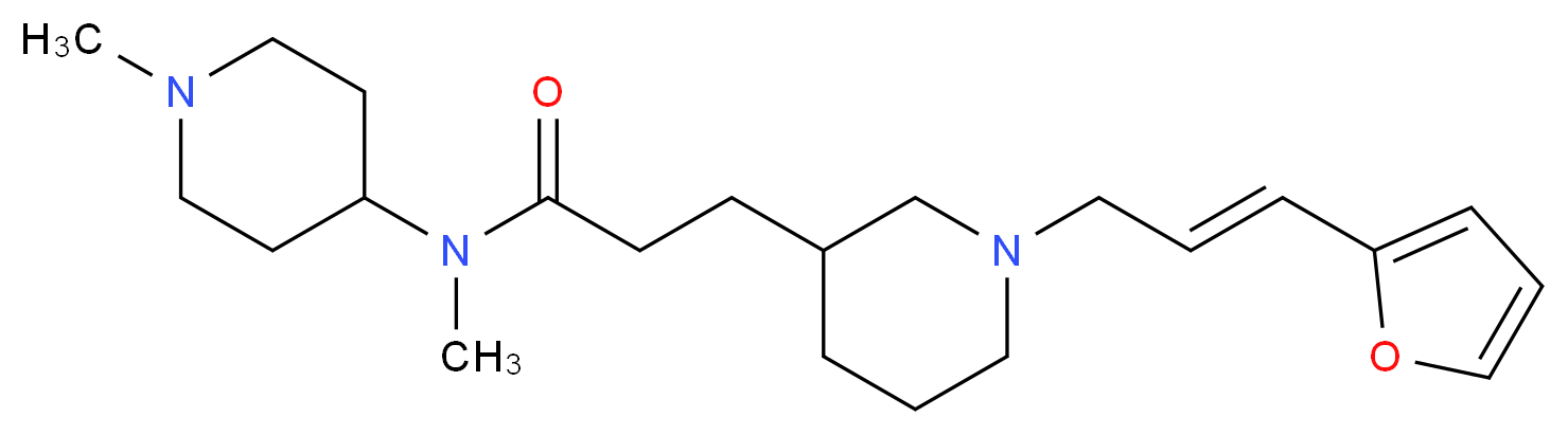 3-{1-[(2E)-3-(2-furyl)-2-propen-1-yl]-3-piperidinyl}-N-methyl-N-(1-methyl-4-piperidinyl)propanamide_分子结构_CAS_)