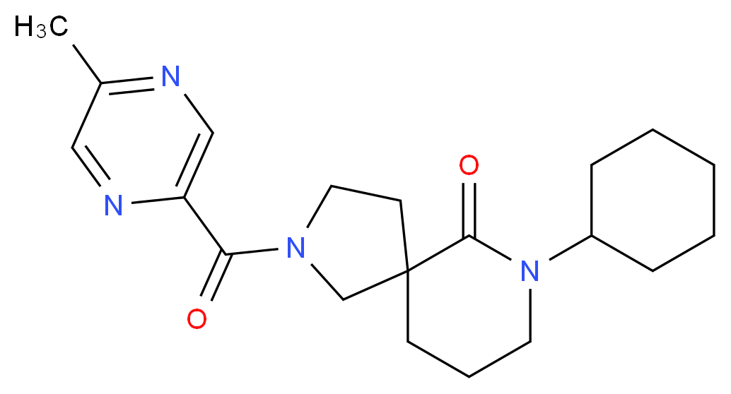 7-cyclohexyl-2-[(5-methylpyrazin-2-yl)carbonyl]-2,7-diazaspiro[4.5]decan-6-one_分子结构_CAS_)