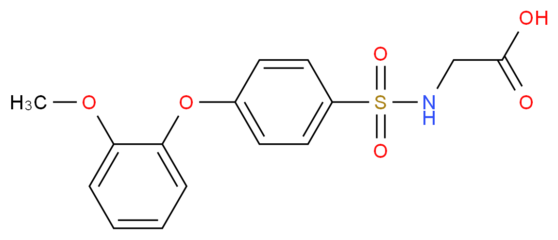 N-[4-(2-甲氧基苯氧基)苯基磺酰基]甘氨酸_分子结构_CAS_606944-93-8)