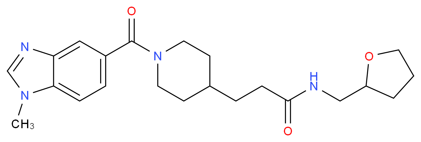 3-{1-[(1-methyl-1H-benzimidazol-5-yl)carbonyl]piperidin-4-yl}-N-(tetrahydrofuran-2-ylmethyl)propanamide_分子结构_CAS_)