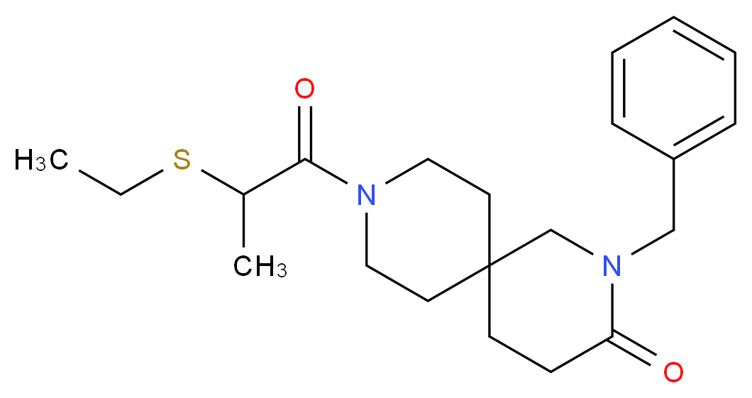 2-benzyl-9-[2-(ethylthio)propanoyl]-2,9-diazaspiro[5.5]undecan-3-one_分子结构_CAS_)