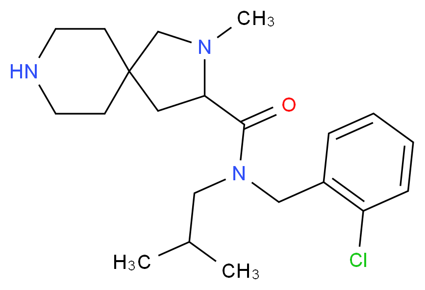 N-(2-chlorobenzyl)-N-isobutyl-2-methyl-2,8-diazaspiro[4.5]decane-3-carboxamide_分子结构_CAS_)