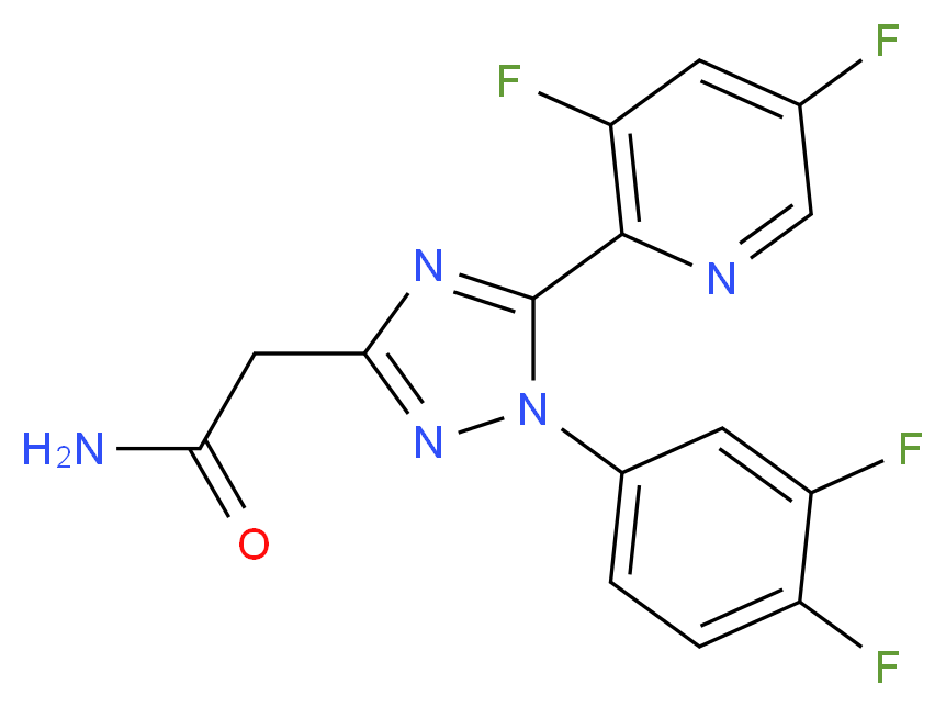2-[1-(3,4-difluorophenyl)-5-(3,5-difluoropyridin-2-yl)-1H-1,2,4-triazol-3-yl]acetamide_分子结构_CAS_)
