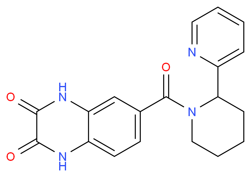 6-[(2-pyridin-2-ylpiperidin-1-yl)carbonyl]-1,4-dihydroquinoxaline-2,3-dione_分子结构_CAS_)