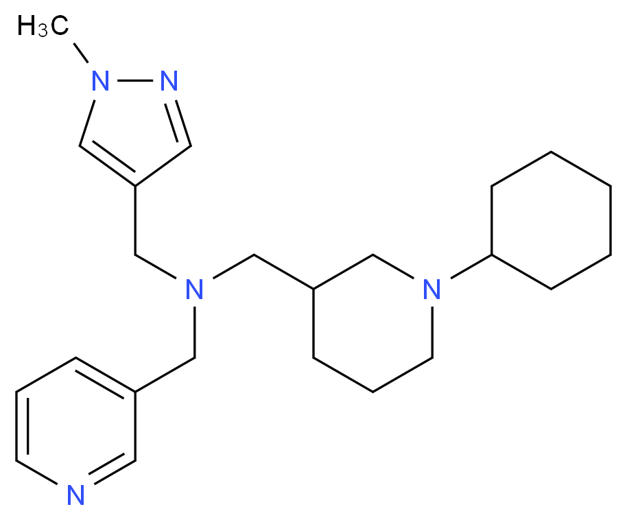 1-(1-cyclohexyl-3-piperidinyl)-N-[(1-methyl-1H-pyrazol-4-yl)methyl]-N-(3-pyridinylmethyl)methanamine_分子结构_CAS_)