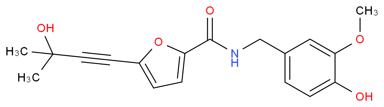 N-(4-hydroxy-3-methoxybenzyl)-5-(3-hydroxy-3-methylbut-1-yn-1-yl)-2-furamide_分子结构_CAS_)